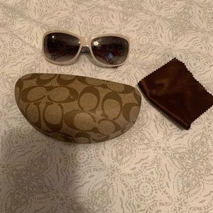 Authentic never worn coach white sunglasses